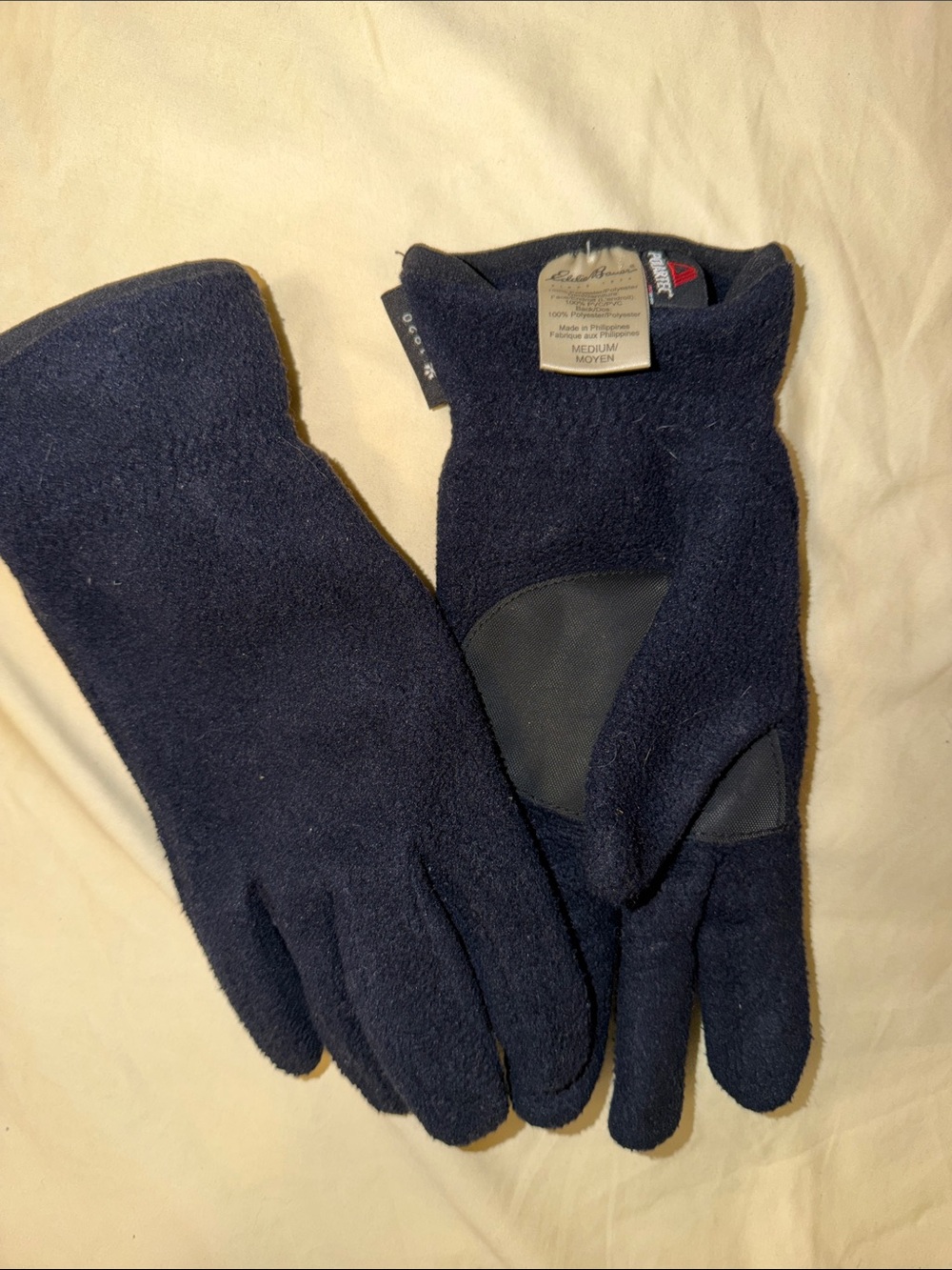 Eddie Bauer black Fleece Gloves with Grip Patch
